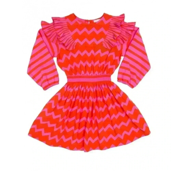 Stella McCartney kids chevron long-sleeve dress Sz 14 🌸 NWT - Picture 1 of 7